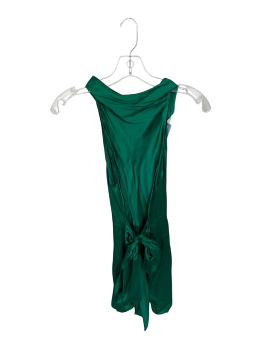 Amanda Uprichard Size XS Forest Green Silk Sleeveless Cowl Neck Front Tie Dress Forest Green / XS