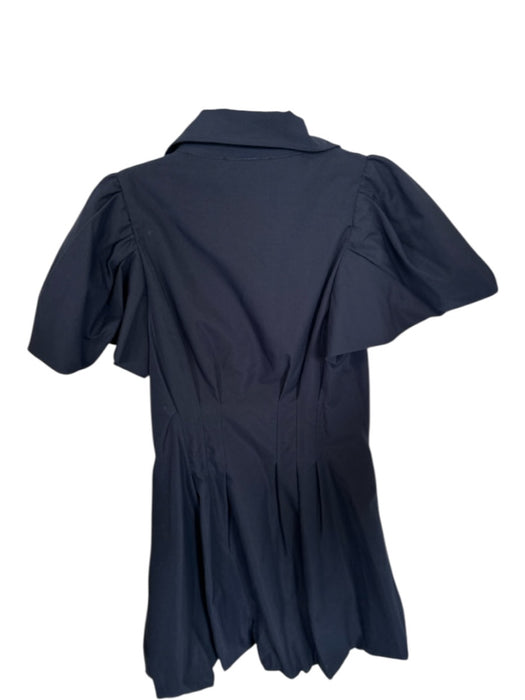 Bandit and the Babe Size M Navy Cotton Short Balloon Sleeve Collar Dress Navy / M