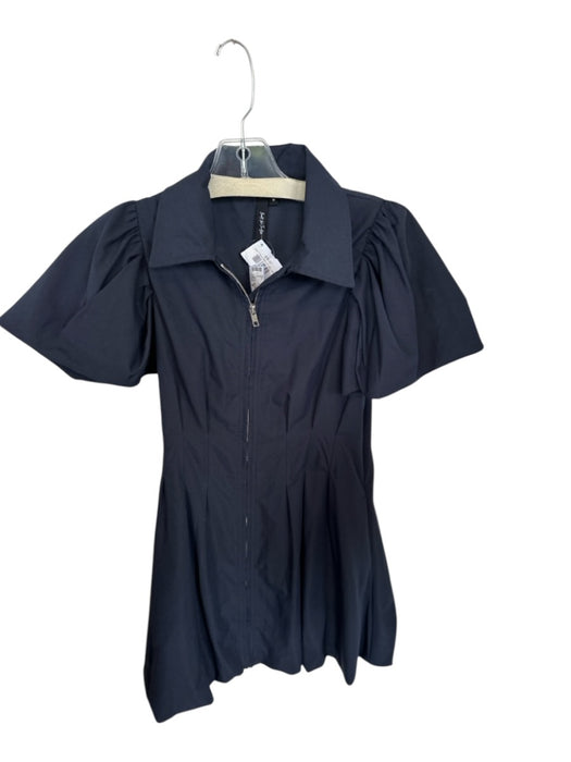 Bandit and the Babe Size M Navy Cotton Short Balloon Sleeve Collar Dress Navy / M