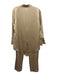 Hilton Hollis Size S/6 Champagne Gold Acetate & Polyester Satin V Neck Pant Set Champagne Gold / S/6