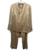 Hilton Hollis Size S/6 Champagne Gold Acetate & Polyester Satin V Neck Pant Set Champagne Gold / S/6