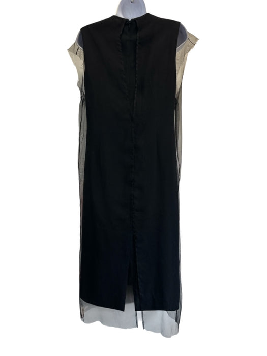 Dries Van Noten Size 36 Black & Multi Silk Sleeveless Floral Mesh Overlay Dress Black & Multi / 36