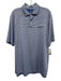 Fairway & Greene Size L Blue & White Polyester Striped Polo Men's Short Sleeve Blue & White / L