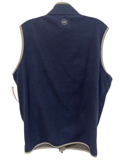 Peter Millar AS IS Size M Navy Blue & Gray Polyester Solid Zipper Men's Vest Navy Blue & Gray / M