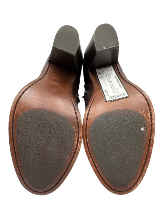 Frye Shoe Size 8B Dark Brown Leather Almond Toe Inner Side Zip Ankle Booties Dark Brown / 8B