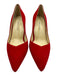 Sarah Flint Shoe Size 38.5 Red Suede leather Pointed Toe Stiletto Pumps Red / 38.5