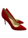 Sarah Flint Shoe Size 38.5 Red Suede leather Pointed Toe Stiletto Pumps Red / 38.5