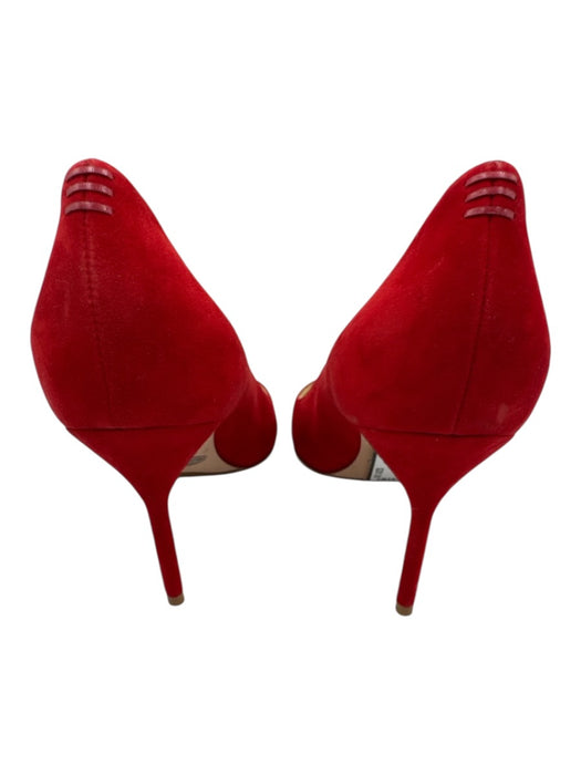 Sarah Flint Shoe Size 38.5 Red Suede leather Pointed Toe Stiletto Pumps Red / 38.5
