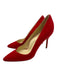 Sarah Flint Shoe Size 38.5 Red Suede leather Pointed Toe Stiletto Pumps Red / 38.5