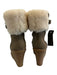 Coach Shoe Size 8.5 Taupe Gray & Beige Suede leather Faux Shearling Booties Taupe Gray & Beige / 8.5