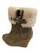 Coach Shoe Size 8.5 Taupe Gray & Beige Suede leather Faux Shearling Booties Taupe Gray & Beige / 8.5