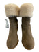 Coach Shoe Size 8.5 Taupe Gray & Beige Suede leather Faux Shearling Booties Taupe Gray & Beige / 8.5