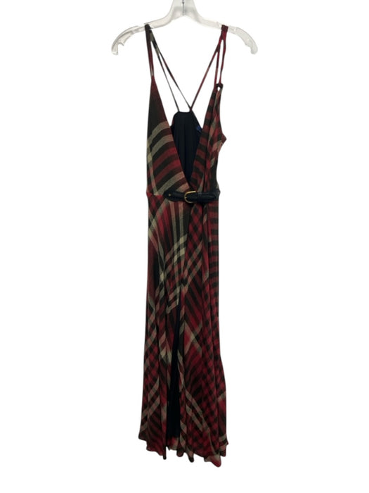 Polo Ralph Lauren Size 8 Red, Black, White Wool Blend Spaghetti Strap Wrap Dress Red, Black, White / 8