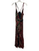 Polo Ralph Lauren Size 8 Red, Black, White Wool Blend Spaghetti Strap Wrap Dress Red, Black, White / 8
