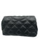 Tory Burch Black Leather Quilted Monogram Flap Closure Clutch Bag Black