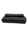 Tory Burch Black Leather Quilted Monogram Flap Closure Clutch Bag Black