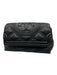 Tory Burch Black Leather Quilted Monogram Flap Closure Clutch Bag Black