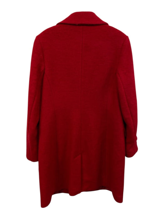 Sam Edelman Size M Red Polyester & Wool Buttons Flap Pockets Lapel Collar Coat Red / M
