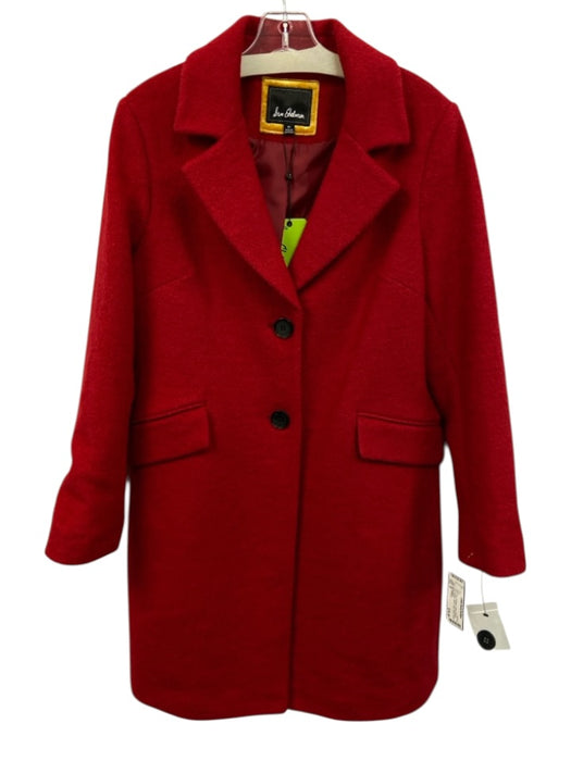 Sam Edelman Size M Red Polyester & Wool Buttons Flap Pockets Lapel Collar Coat Red / M