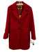 Sam Edelman Size M Red Polyester & Wool Buttons Flap Pockets Lapel Collar Coat Red / M