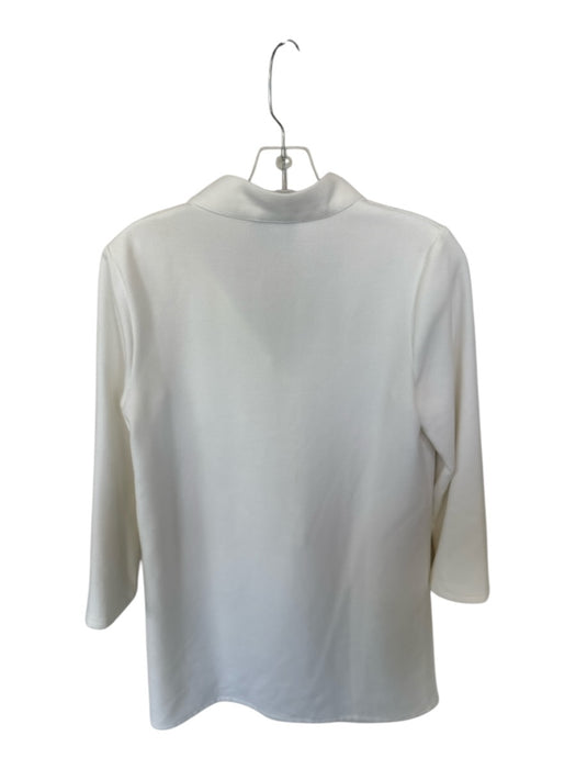 Tuckernuck Size S White Polyester Button Detail Long Sleeve Textured Dress White / S