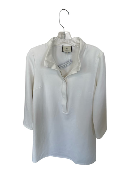 Tuckernuck Size S White Polyester Button Detail Long Sleeve Textured Dress White / S