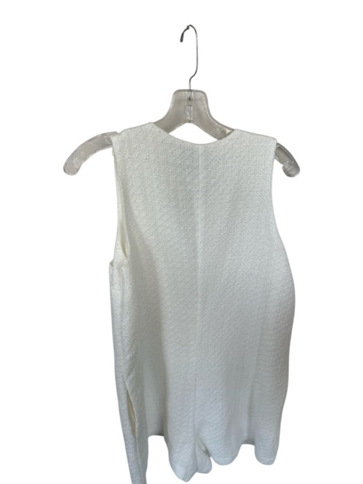Tuckernuck Size S White Polyester Tweed Gold Accent Button Up Romper White / S