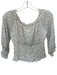 Anthropologie Size S Cream & Black Polyester Dot Print Smocked Waist Top Cream & Black / S