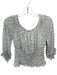 Anthropologie Size S Cream & Black Polyester Dot Print Smocked Waist Top Cream & Black / S