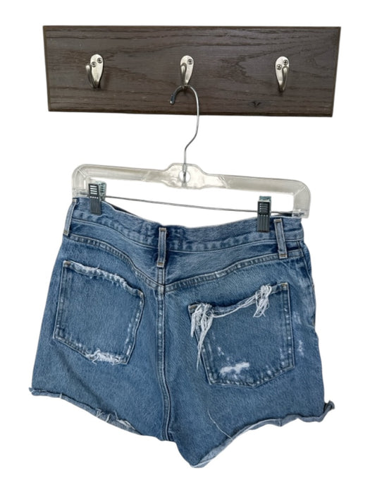 Agolde Size 28 Medium Wash Cotton Blend Raw Hem Denim Button Fly Shorts Medium Wash / 28