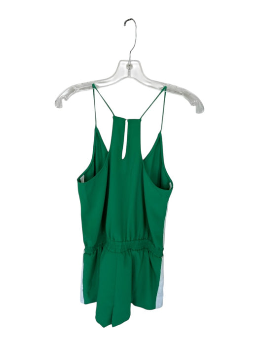Amanda Uprichard Size M Green & White Polyester Sleeveless Colorblock Romper Green & White / M