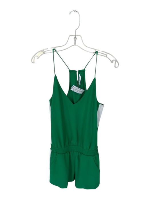 Amanda Uprichard Size M Green & White Polyester Sleeveless Colorblock Romper Green & White / M