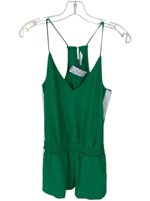 Amanda Uprichard Size M Green & White Polyester Sleeveless Colorblock Romper Green & White / M