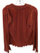 Dolan Size S Amber Polyester Blend Ribbed Long Sleeve Button Up Lettuce Edge Top Amber / S