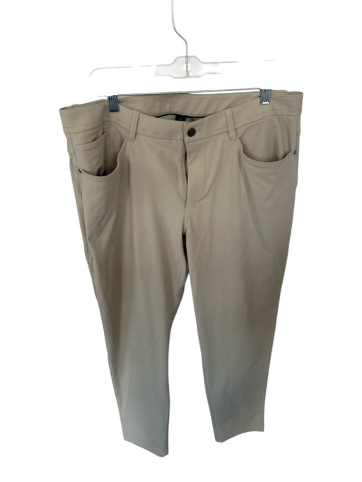 Lululemon Size 35 Khaki Polyester Blend Solid Athleisure Men's Pants Khaki / 35