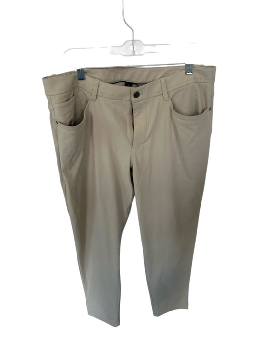 Lululemon Size 35 Khaki Polyester Blend Solid Athleisure Men's Pants Khaki / 35