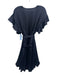 Do + Be Size L Navy Polyester Short Ruffle Sleeve Hook & Eye V Neck Dress Navy / L
