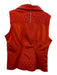 Neiman Marcus Size Medium Orange Polyester Blend Zip Front Quilted Vest Orange / Medium