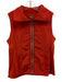 Neiman Marcus Size Medium Orange Polyester Blend Zip Front Quilted Vest Orange / Medium