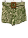 Alden Adair Size XS/M Green & White Cotton Shirred Floral Ruffles Short Set Green & White / XS/M