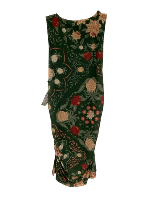Farm Rio Size Large Green, Pink, Orange & Black Polyester Sleeveless Mesh Dress Green, Pink, Orange & Black / Large
