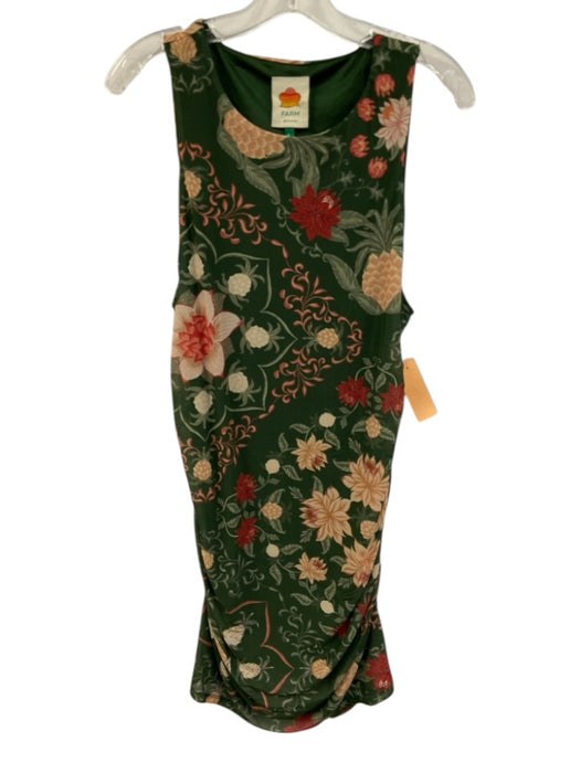 Farm Rio Size Large Green, Pink, Orange & Black Polyester Sleeveless Mesh Dress Green, Pink, Orange & Black / Large