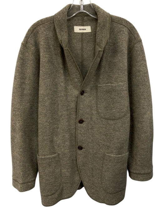 Buck Mason Size L Gray Cotton Blend Solid 2 Button Men's Jacket Gray / L