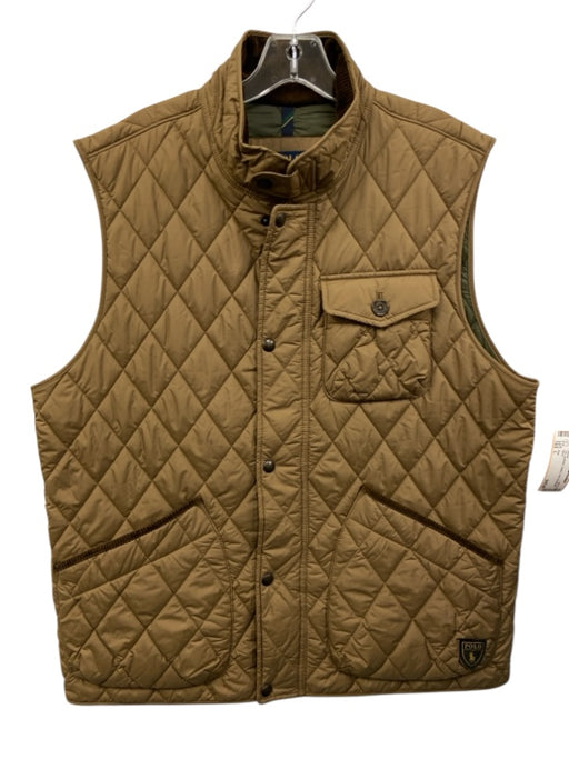 Polo Size L Tan Synthetic Quilted Vest Men's Jacket Tan / L