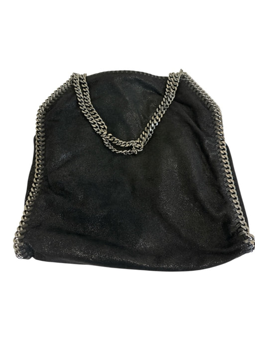 Stella McCartney Black & Silver Shimmer Fabric Chain Strap Shoulder Bag Bag Black & Silver / M