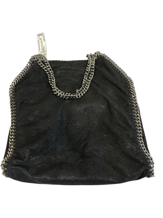 Stella McCartney Black & Silver Shimmer Fabric Chain Strap Shoulder Bag Bag Black & Silver / M