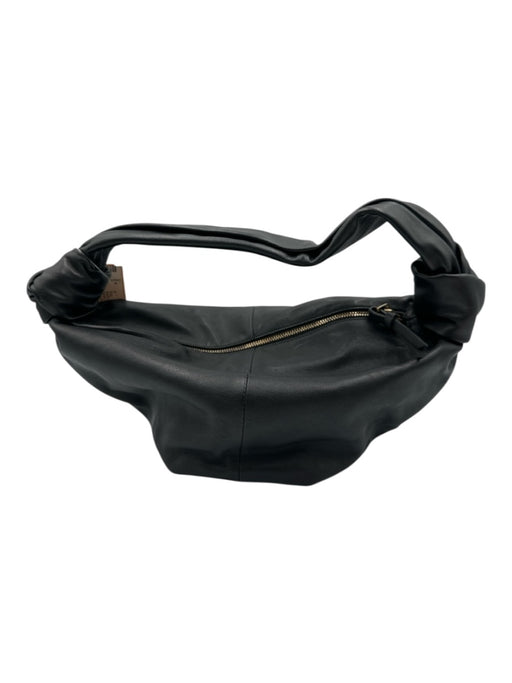 Bottega Veneta Black Leather Zip Close Handbag Knot Detail Dust Bag Incl. Bag Black / S