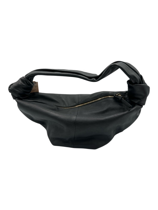 Bottega Veneta Black Leather Zip Close Handbag Knot Detail Dust Bag Incl. Bag Black / S