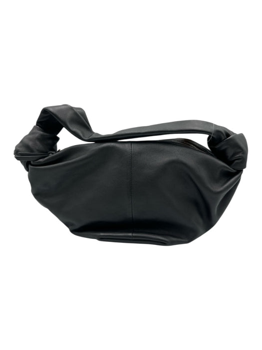 Bottega Veneta Black Leather Zip Close Handbag Knot Detail Dust Bag Incl. Bag Black / S