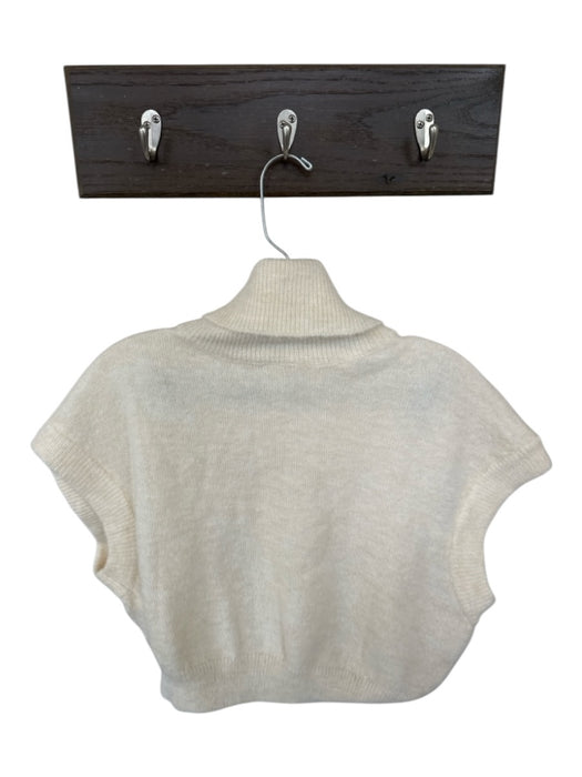 Emory Park Size S/M Cream Polyester Knit Sleeveless Pleated Turtleneck Skirt Set Cream / S/M